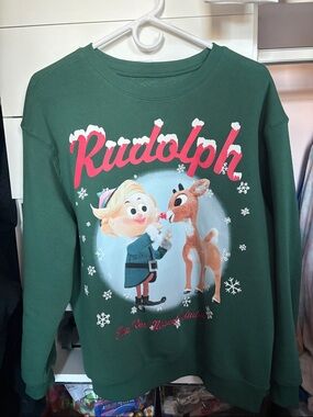 Green Rudolph Graphic Sweatshirt